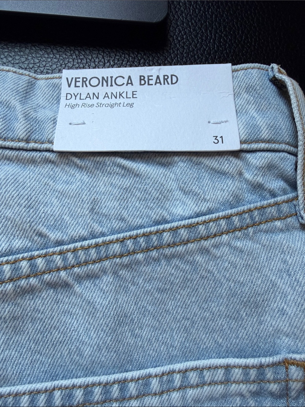 Veronica Beard Dylan High Rise Straight Ankle Jeans Cuffed Ankle Sz 31 NEW - Picture 9 of 13